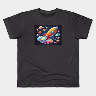 Launching a rocket into space Kids T-Shirt
